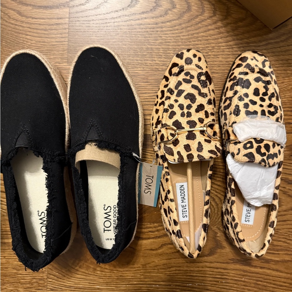 2 Pair NIB women’s size 7 shoes - Steve Madden and TOMS Slip-On Women's Shoes